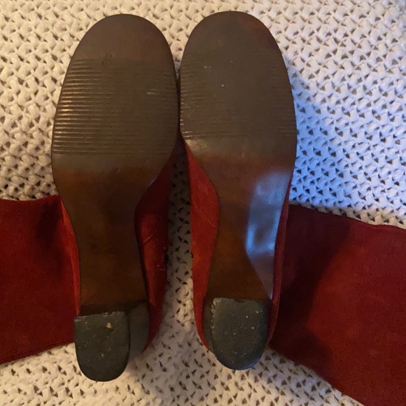 Vintage Suede Heeled Boots-Burgundy-Women’s Size 6.5 - Picture 6 of 7